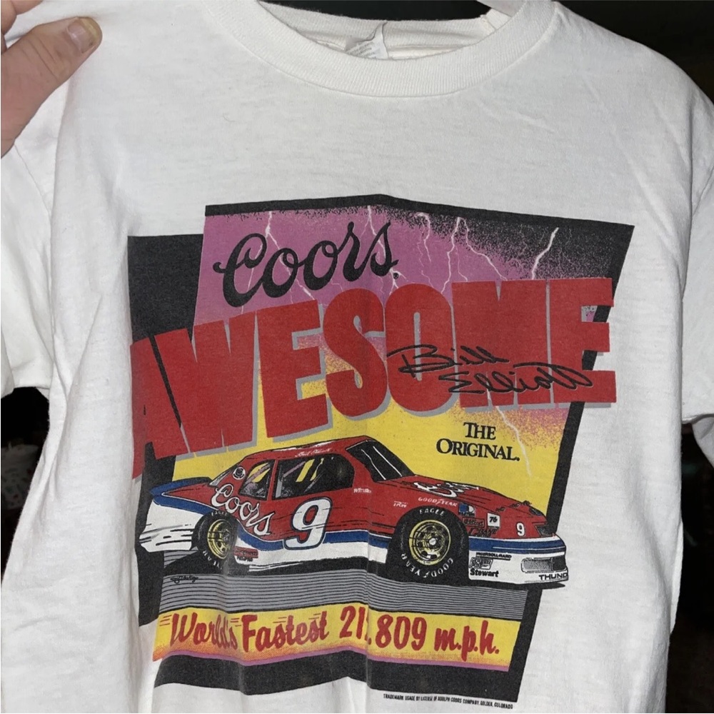 VTG BILL Elliott #9 NASCAR T-Shirt "World's Fastest 212.809 MPH” single stitch